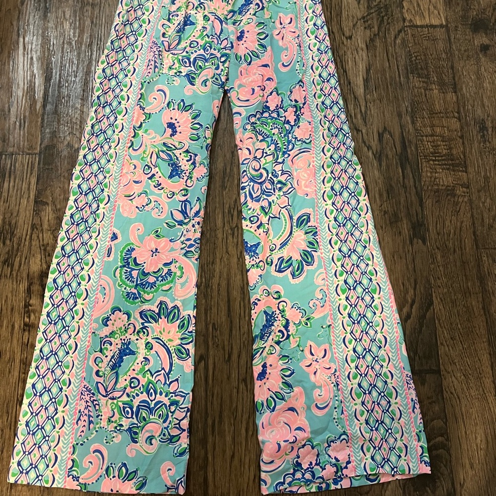 Lilly Pulitzer Women's Floral Pants - Pink and Green